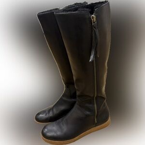 Cole Haan Leather Tall Winter Boots Black Women’s 7 Narrow